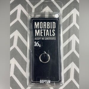 Morbid Metals - Septum Surgical Steel Simple Hammered Hoop - 16g